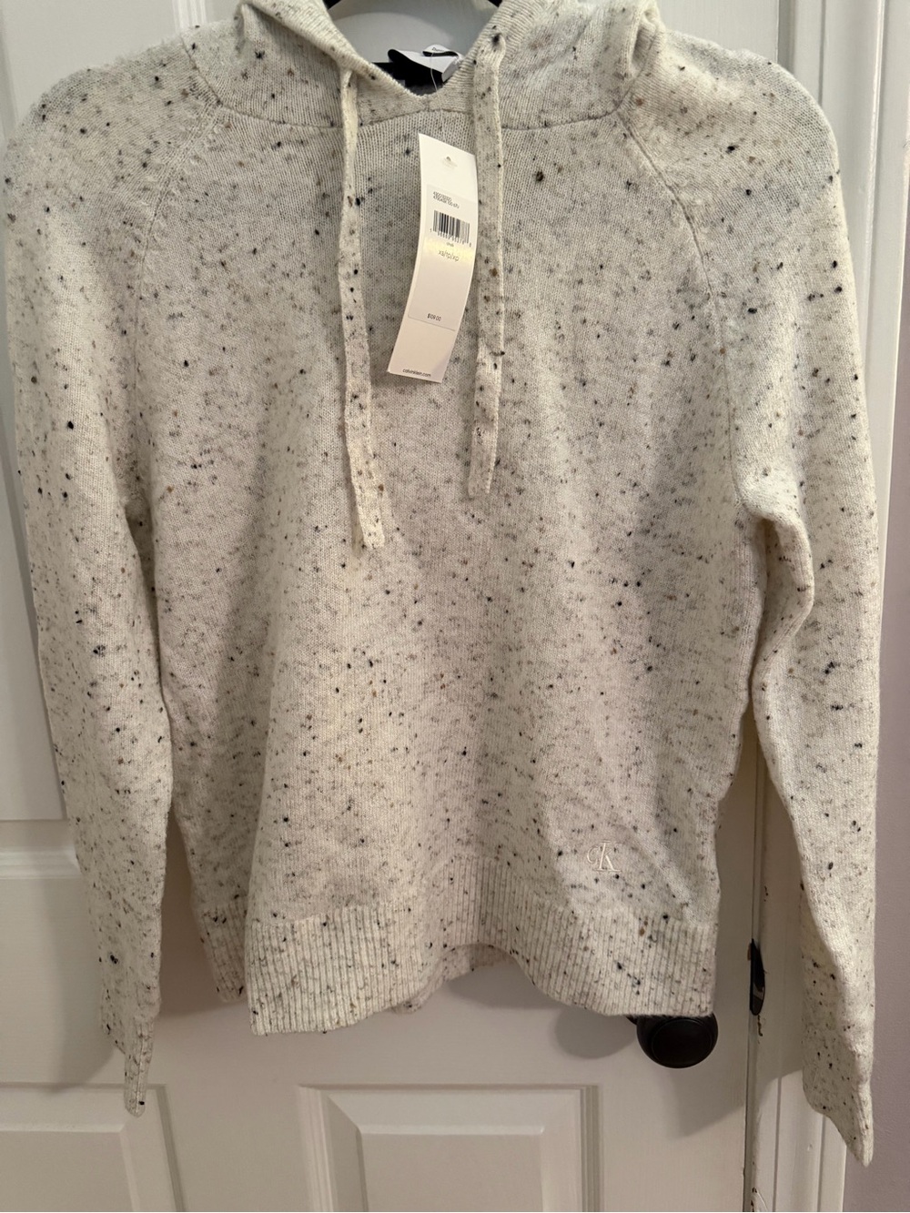 Calvin Klein Cream Speckled Crewneck Hoodie Sweater
